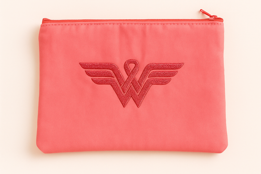 Pink Wonder Woman Breast Cancer Awareness Pouch